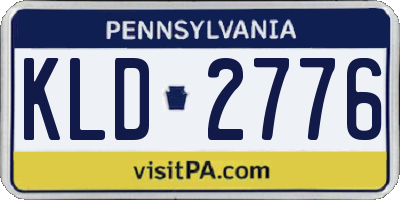 PA license plate KLD2776
