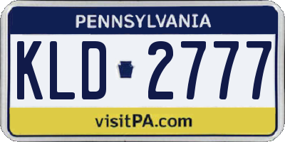 PA license plate KLD2777