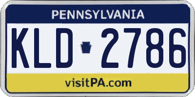 PA license plate KLD2786