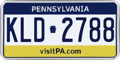 PA license plate KLD2788