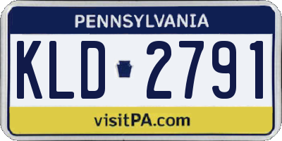 PA license plate KLD2791