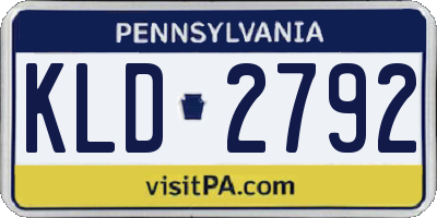 PA license plate KLD2792