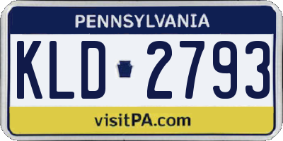 PA license plate KLD2793
