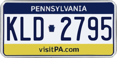 PA license plate KLD2795