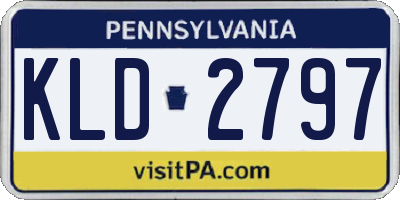 PA license plate KLD2797