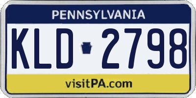 PA license plate KLD2798