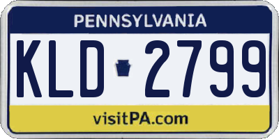 PA license plate KLD2799