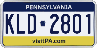 PA license plate KLD2801