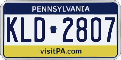 PA license plate KLD2807
