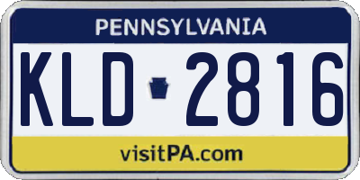 PA license plate KLD2816