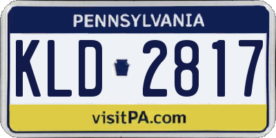 PA license plate KLD2817