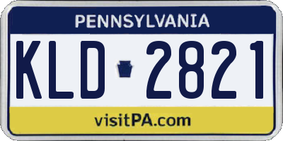 PA license plate KLD2821