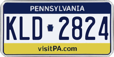 PA license plate KLD2824
