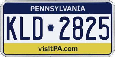 PA license plate KLD2825