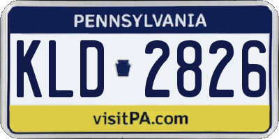 PA license plate KLD2826