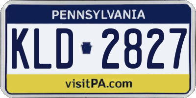 PA license plate KLD2827