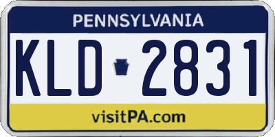 PA license plate KLD2831
