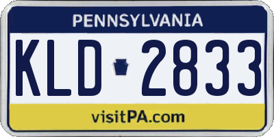 PA license plate KLD2833