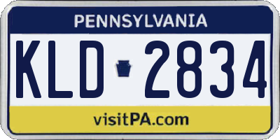 PA license plate KLD2834