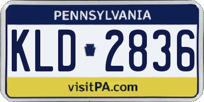 PA license plate KLD2836