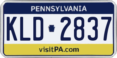 PA license plate KLD2837