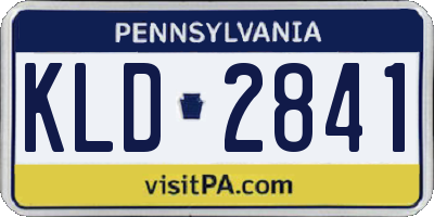 PA license plate KLD2841