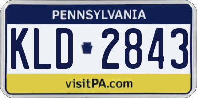 PA license plate KLD2843