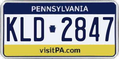 PA license plate KLD2847