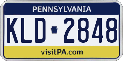 PA license plate KLD2848