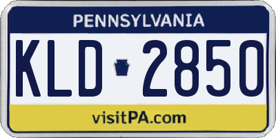 PA license plate KLD2850