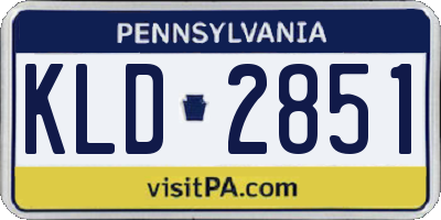 PA license plate KLD2851