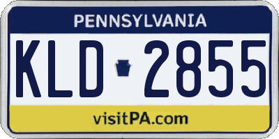 PA license plate KLD2855