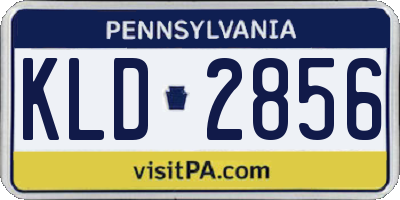 PA license plate KLD2856