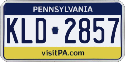 PA license plate KLD2857