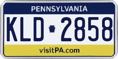 PA license plate KLD2858
