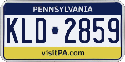 PA license plate KLD2859