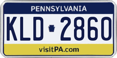 PA license plate KLD2860