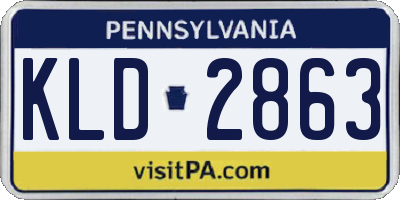 PA license plate KLD2863