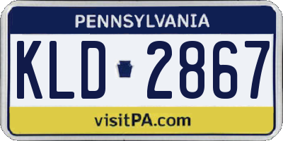 PA license plate KLD2867