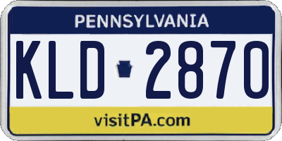 PA license plate KLD2870