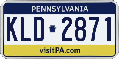 PA license plate KLD2871