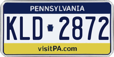 PA license plate KLD2872