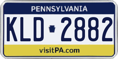 PA license plate KLD2882