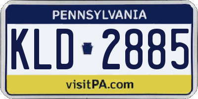 PA license plate KLD2885