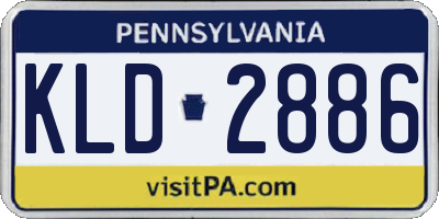 PA license plate KLD2886