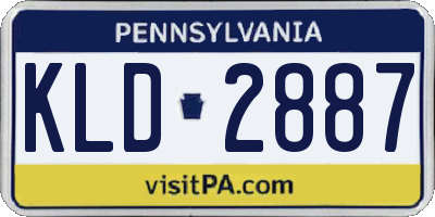 PA license plate KLD2887