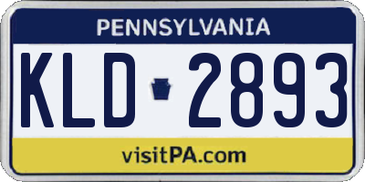 PA license plate KLD2893