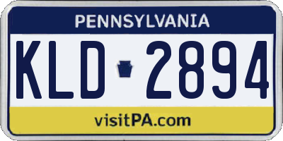 PA license plate KLD2894