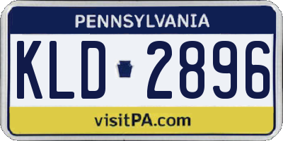 PA license plate KLD2896