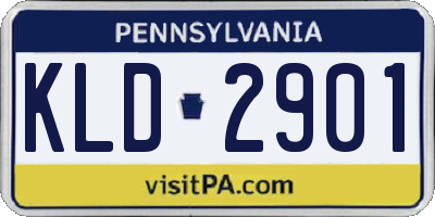 PA license plate KLD2901